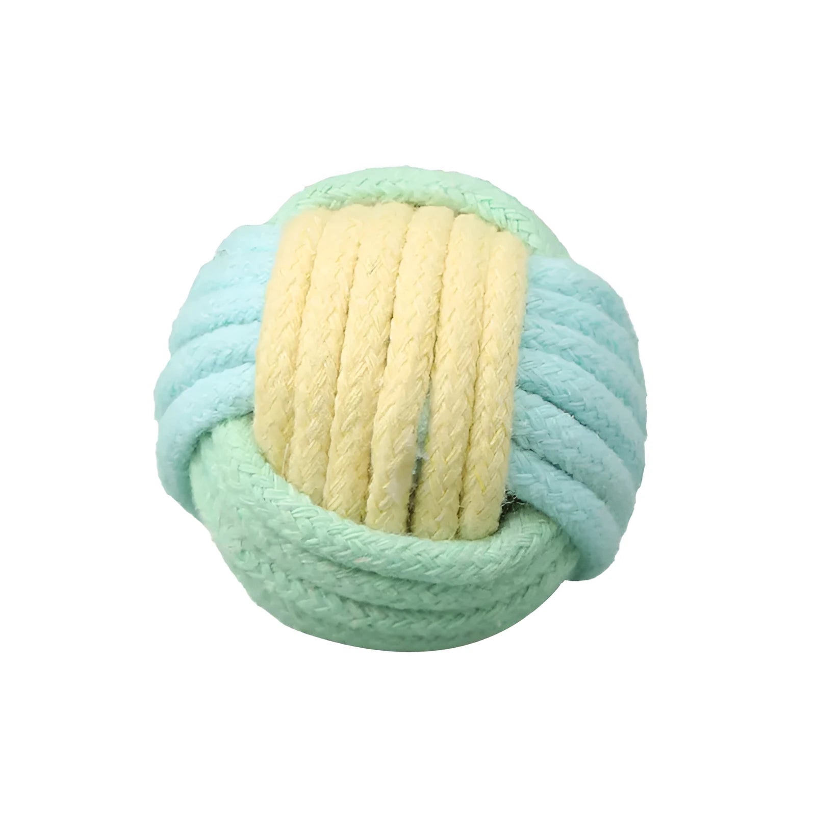 Handmade blue powder, green blue, and pink green cotton plush cat hair ball toy, 5cm in diameter.