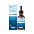 30ml glass bottle of Deep-Ocean Essential Oil blend on a plain background.