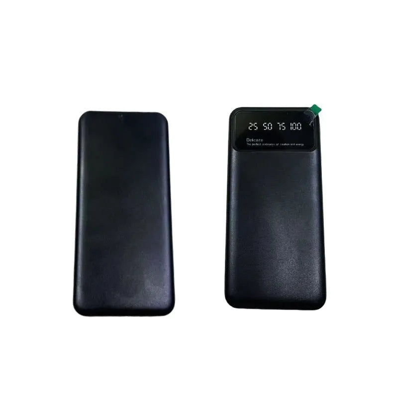 Black ultra-thin power bank with 10000mAh capacity measuring 67x14x140mm