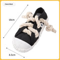 Plastic dog sound slippers chew toy in yellow, black, or blue with bends and hitches for teething.