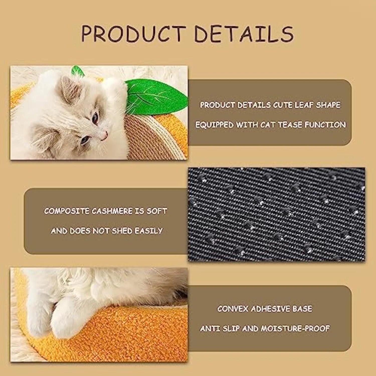 Yellow round cat scratching board made from sisal rope with concave centre for sleeping