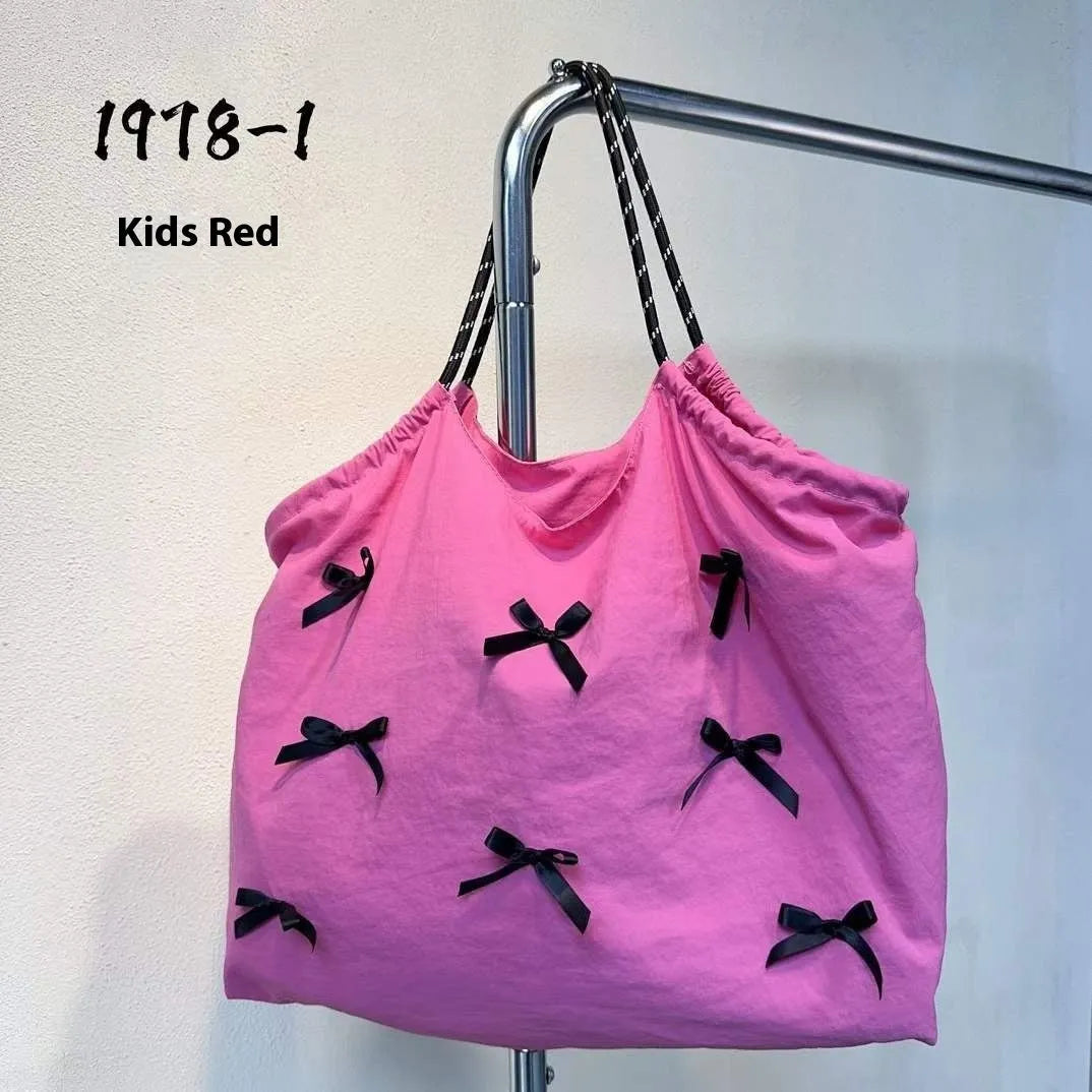 Women's soft Oxford cloth large capacity casual bow bag crossbody shoulder bag Urban Simplicity style