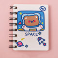 Astronaut series pocket flipper notebook in 10.5cm by 8cm size showing one of four cover design options.