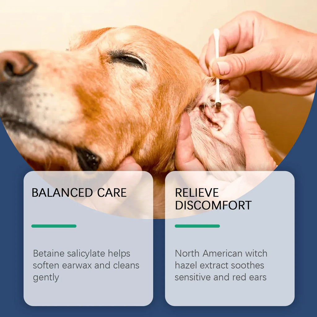100ml bottle of cat and dog ear cleaner for gentle earwax removal.