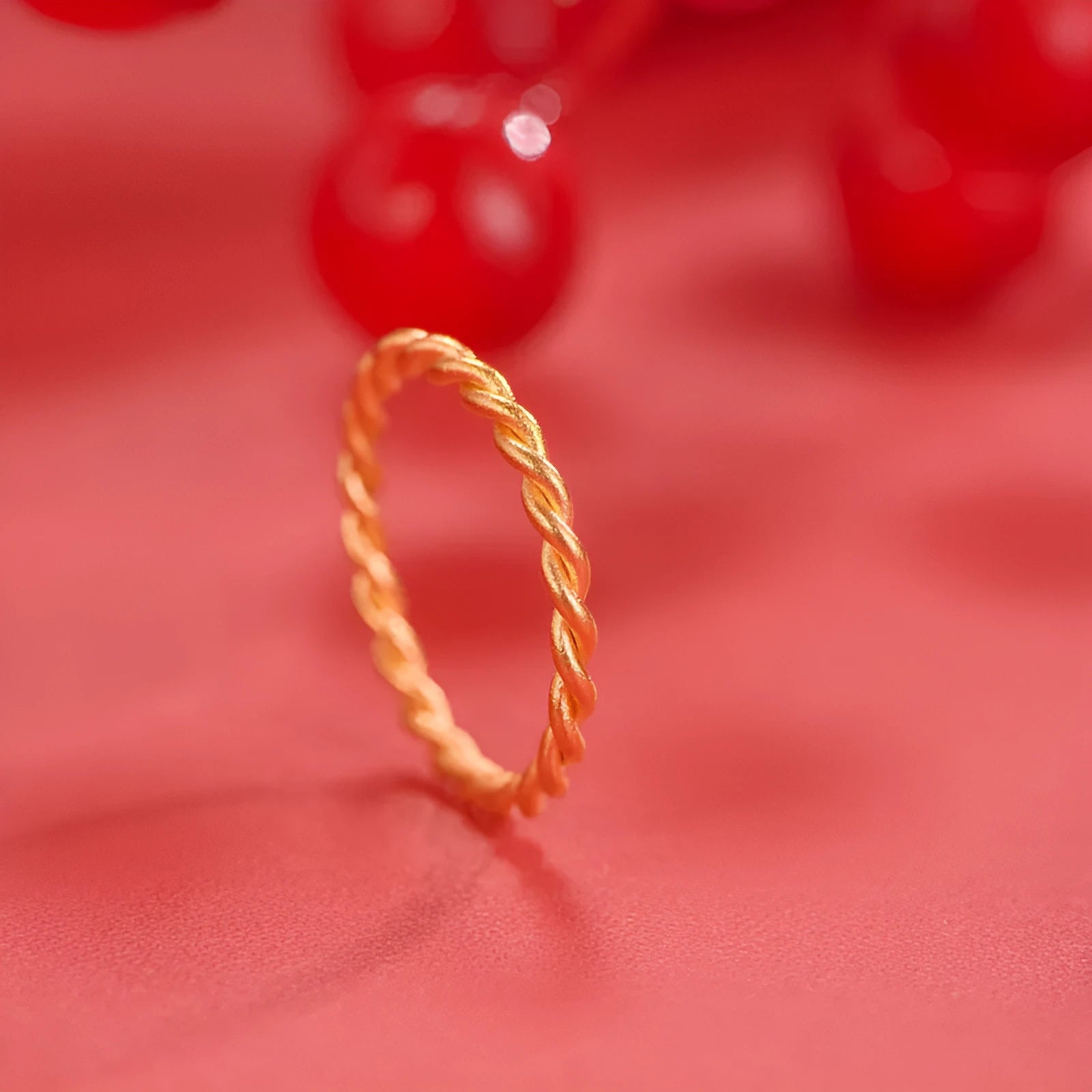 Women's simple bracelet ring in brass gold plating, showing matte, glossy, and twist style options.