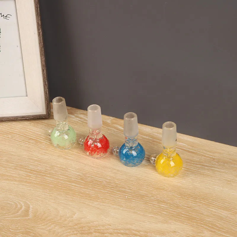 7cm transparent coloured glass cigarette holder in trumpet pipe shape with geometric decoration