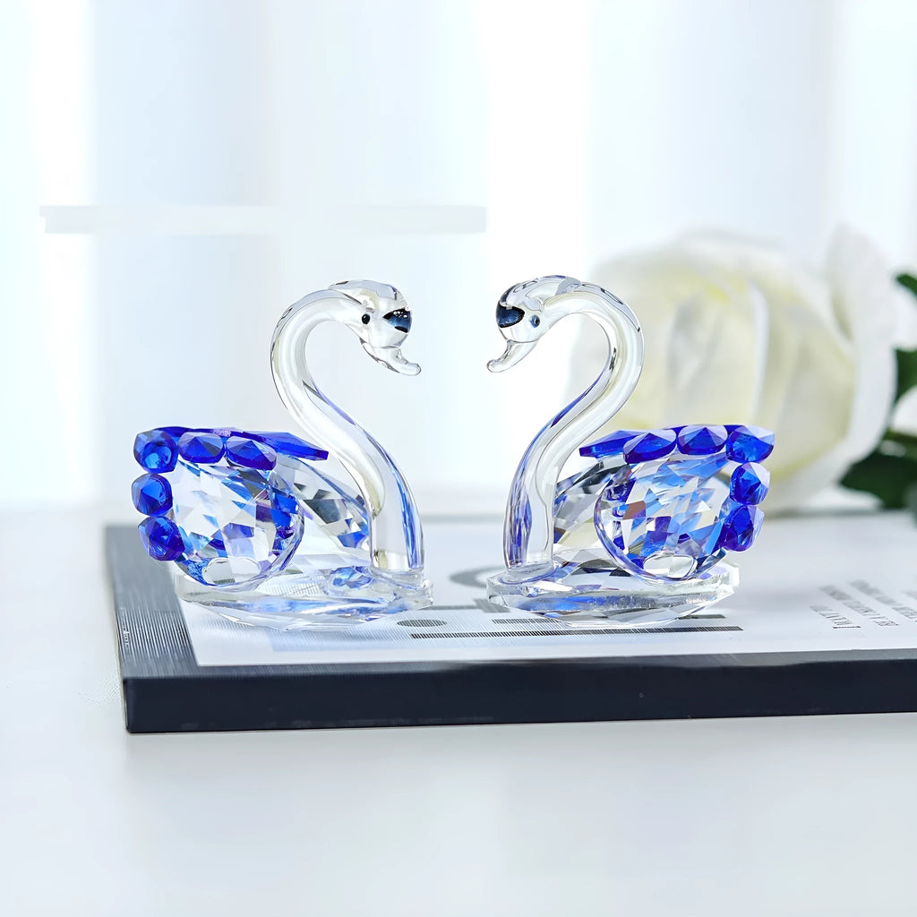 Crystal swan desktop decoration in modern minimalist style with colour options