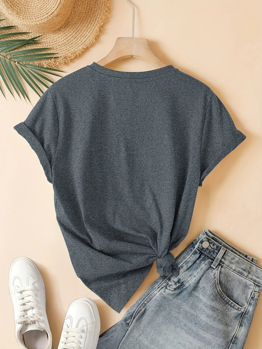 Women's pure cotton art retro t-shirt with Chinese style pattern in blue colour