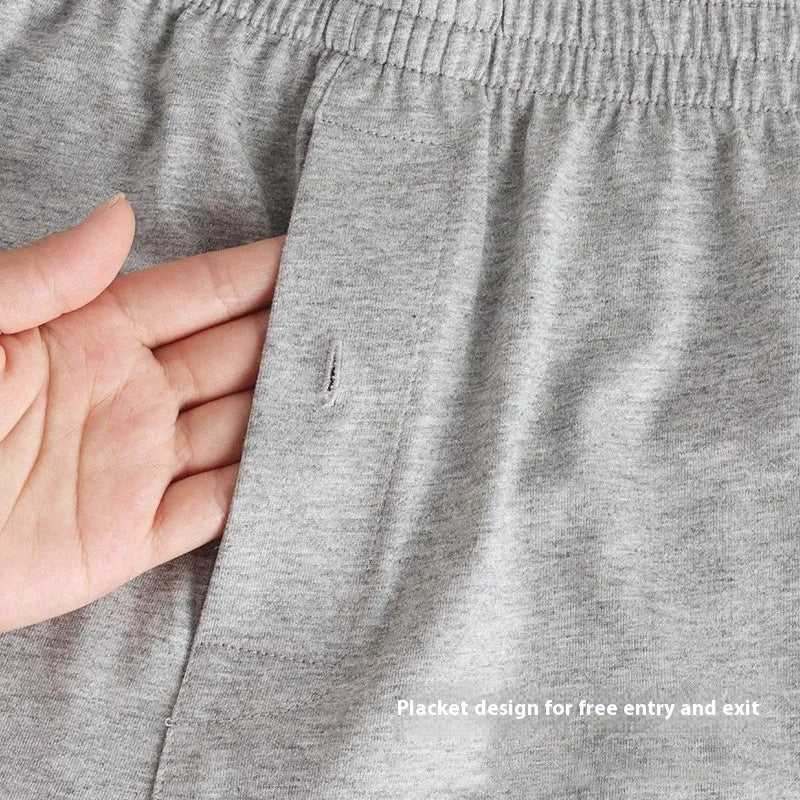 Men's high waist cotton boxer shorts in solid colours with loose fit design