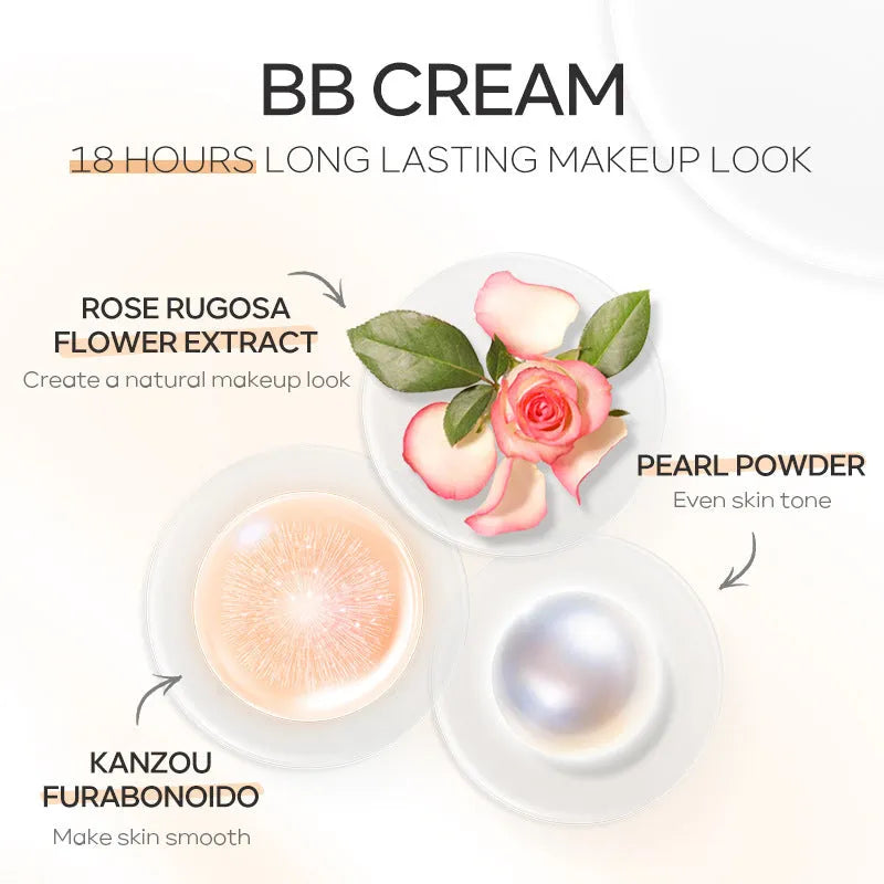 30ml tube of BB cream in one of nine shades, including Ivory White, Brightening, and Chocolate.