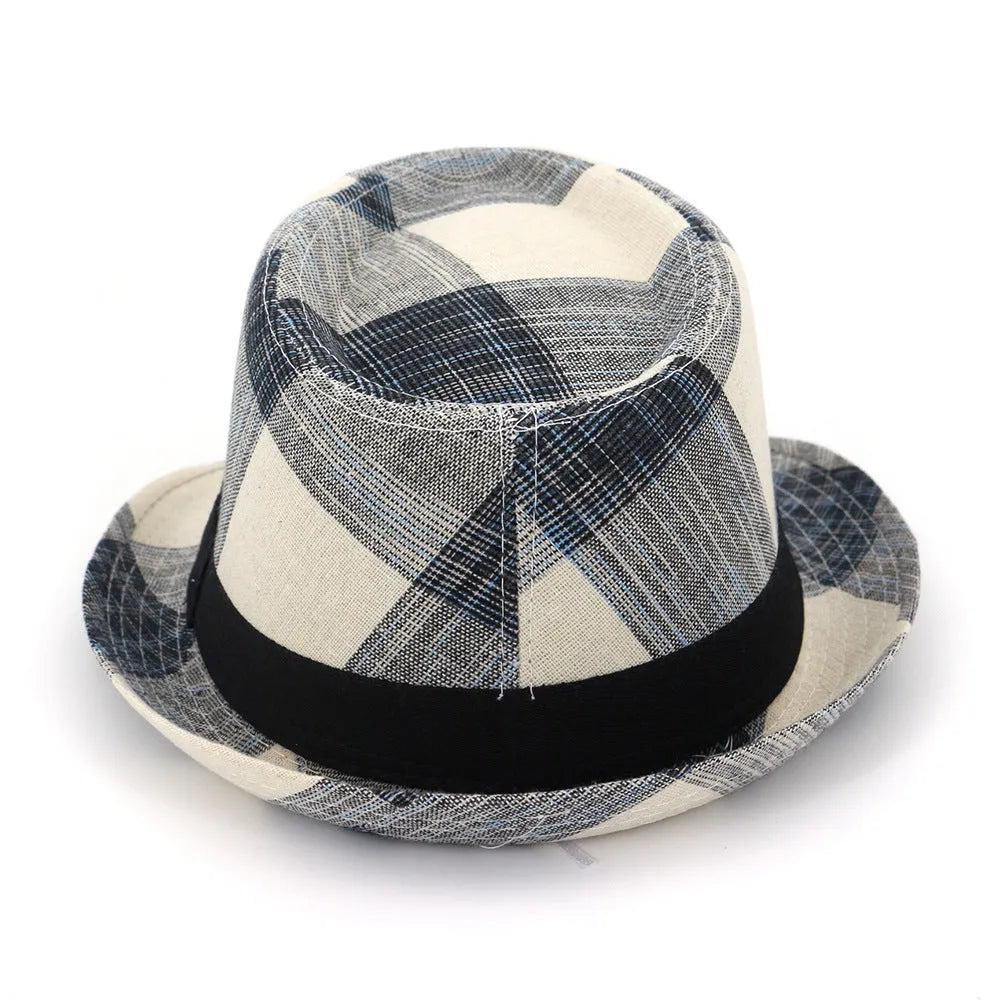 Blue straw sun hat with wide brim and bell crown for outdoor sun protection