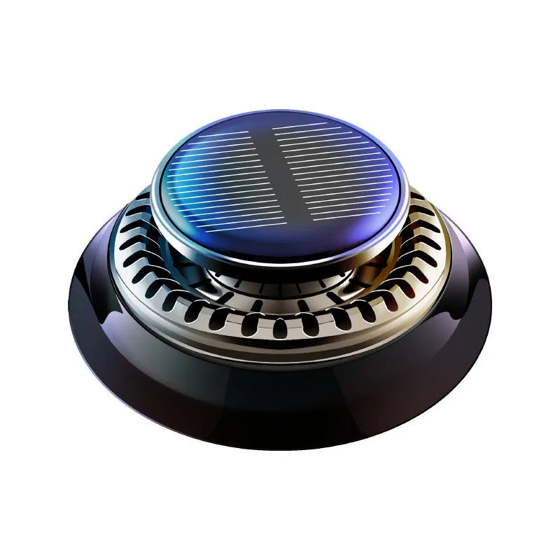 Black electromagnetic solar car aromatherapy de-icing device measuring 84mm on dashboard