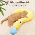 Cat U-shaped neck protection pillow in moon and question mark styles with blue, white and yellow colour options