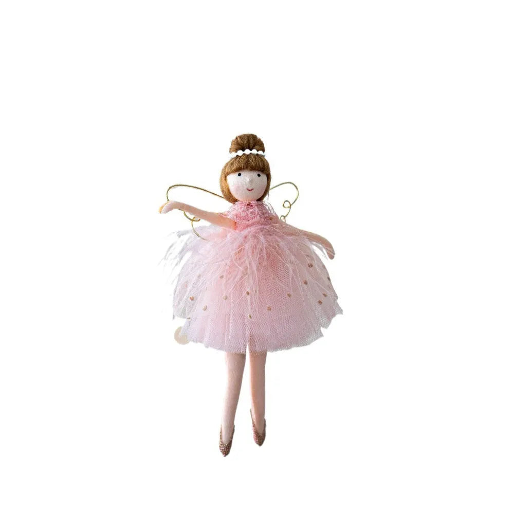 Pink and white cloth ballet girl angel plush doll pendant with modern simplicity design