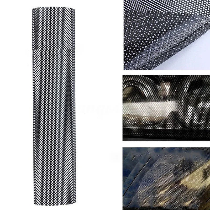 Plastic perforated colour changing film roll measuring 30 cm by 106 cm.