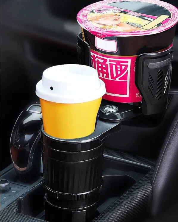 One Point Four car water cup holder with retractable base in carbon fibre black
