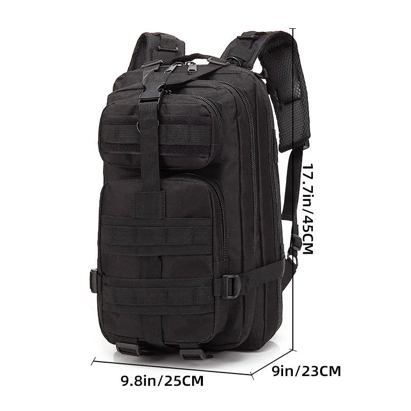 Large khaki Oxford cloth hiking backpack with air pillow belt system, shown for mountaineering use.