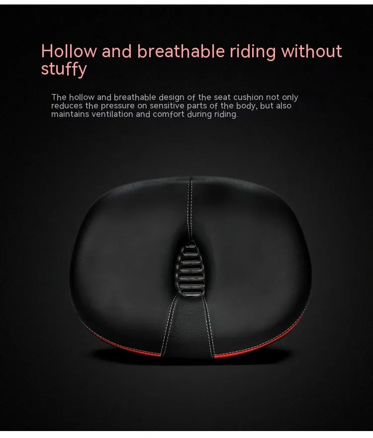 Thickened plus-size bicycle saddle with shock absorber and reflective stickers