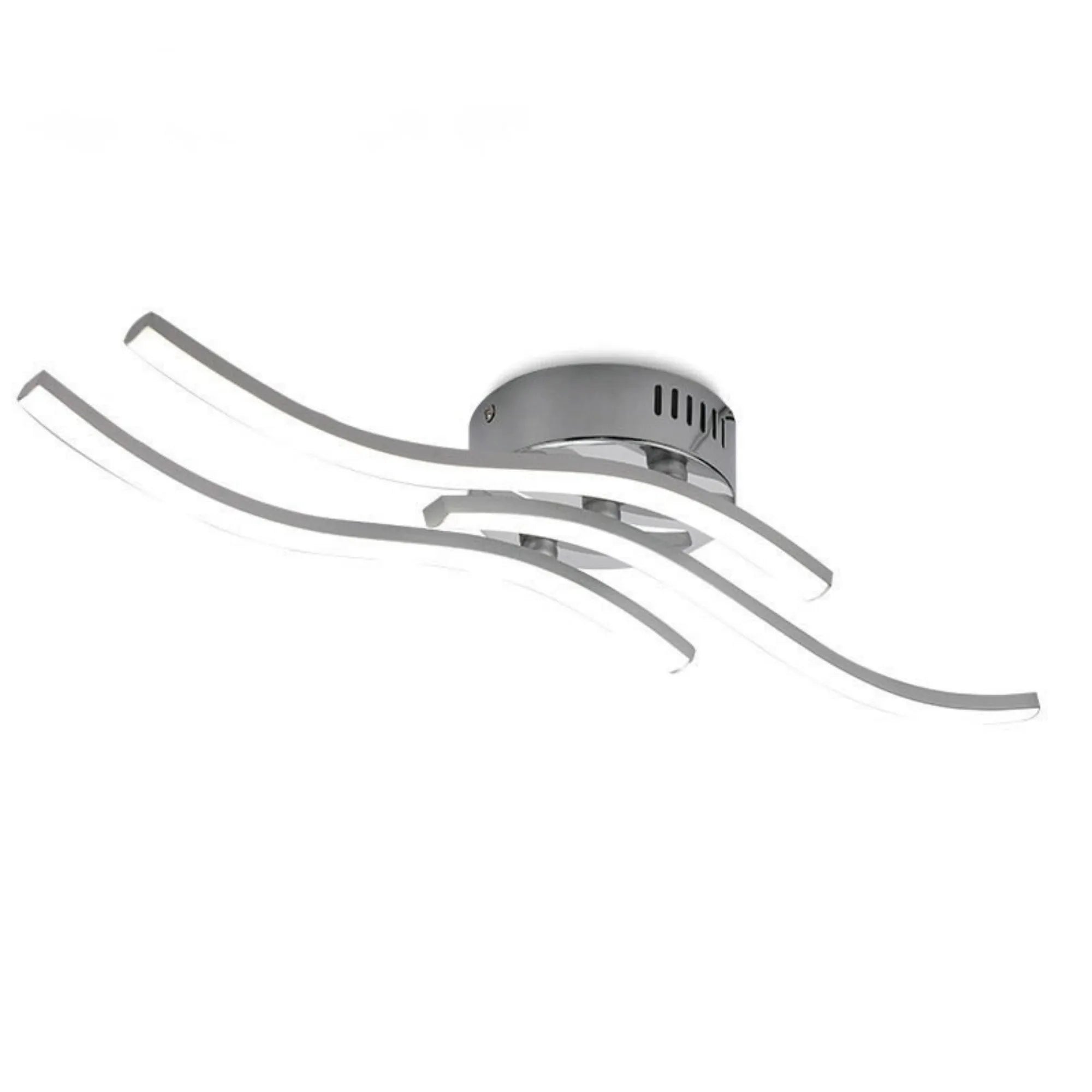 Modern aluminium LED ceiling light with warm and white light options for living room and bedroom