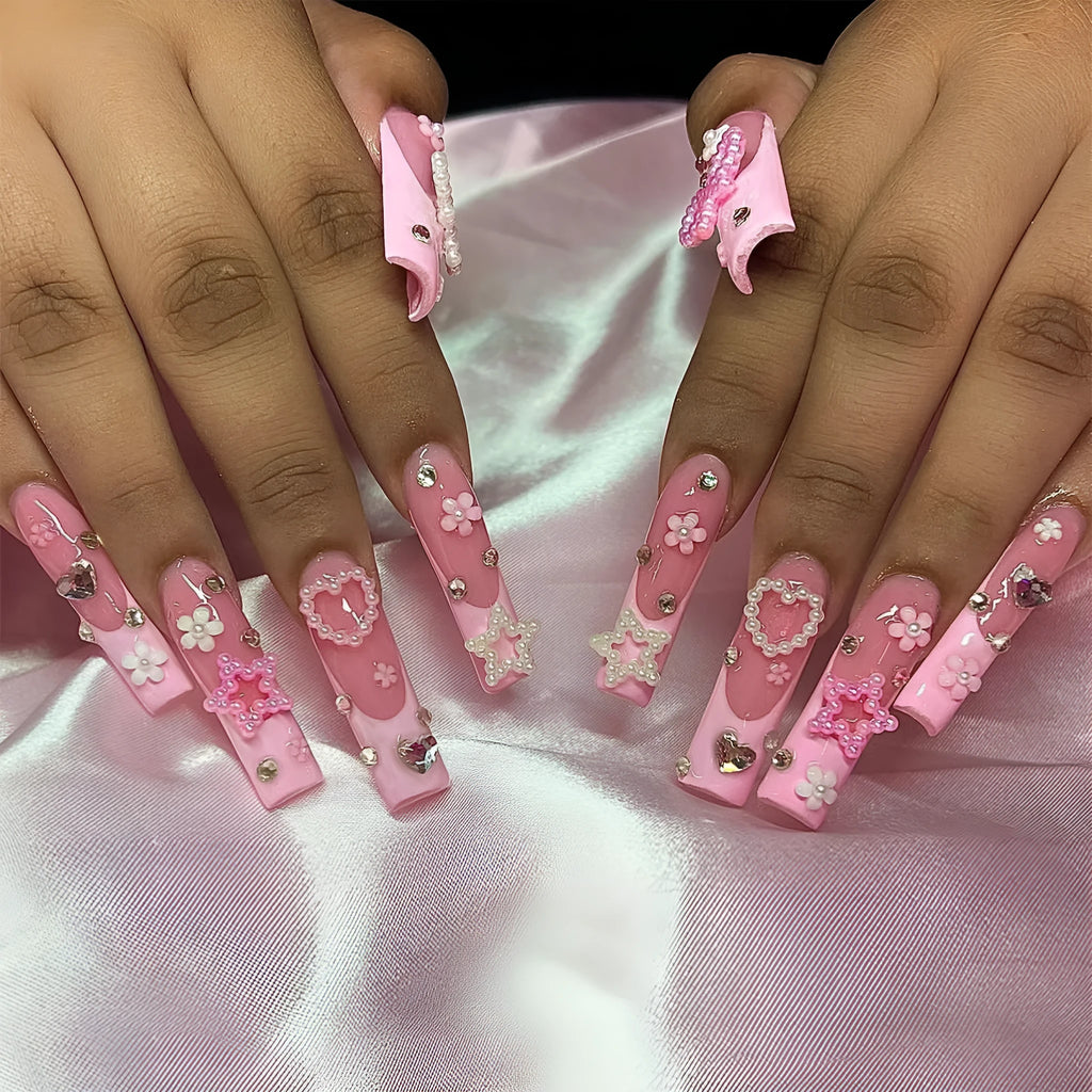 Nail art water transfer decal sheet showing French tip design with spot drill bow pattern in XB-70-48 colour.