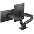 Dual screen monitor mounting bracket with VESA compatibility for 75-100mm patterns and lifting height adjustment