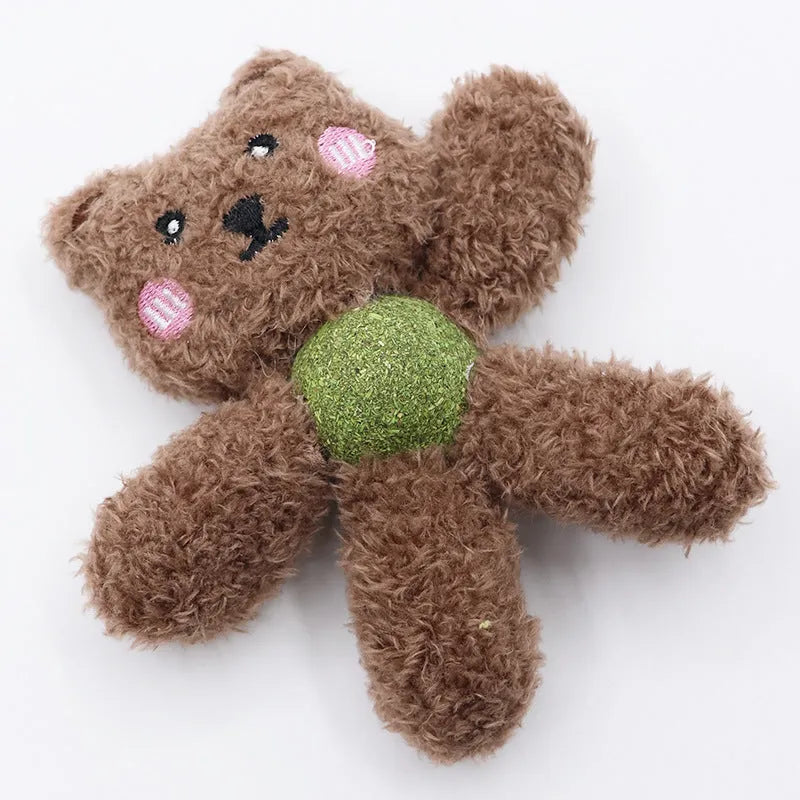 Edible catnip chewing ball for cats in animal designs for dental care