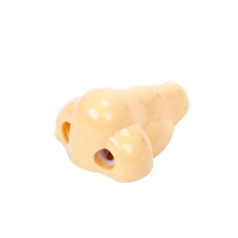 Flesh colour geometry-shaped plastic pencil sharpener with big nostril opening for pencils