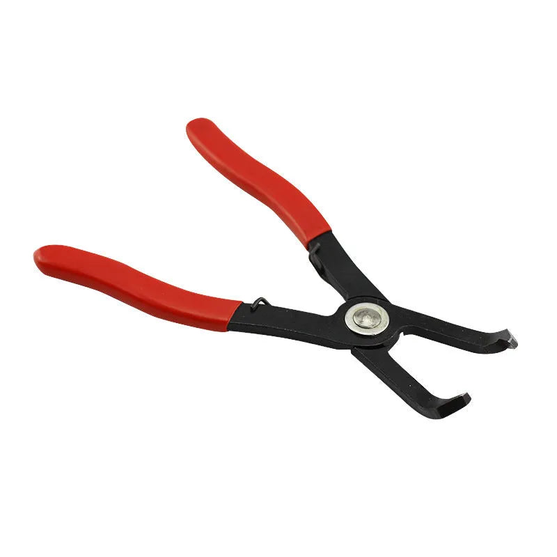 Red interior round nail removal pliers for automotive door panels with PVC handles