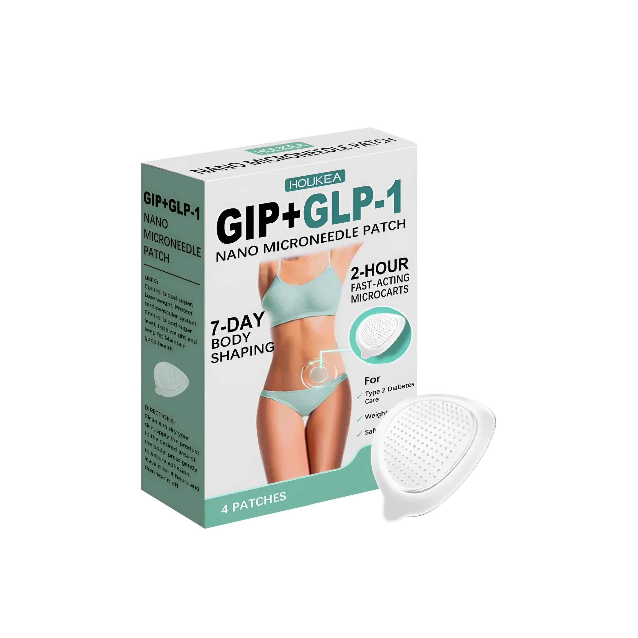 Four nano microneedle anti-wrinkle patches with acetyl hexapeptide-8 for targeted facial treatment