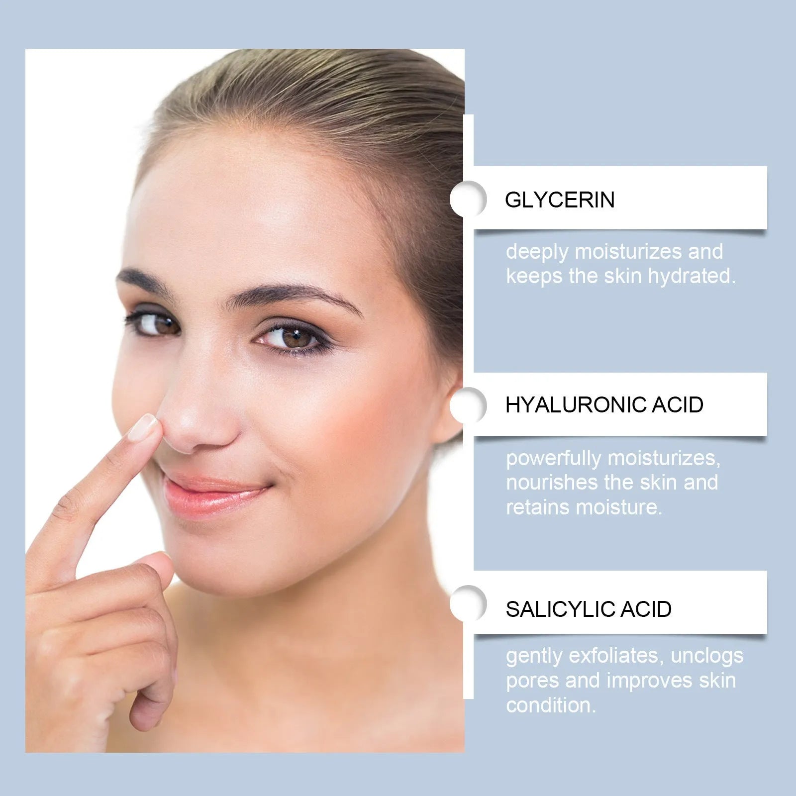 Salicylate nose nursing adhesive bandage 8 pieces 8.7x3.8cm for gentle nasal cleaning