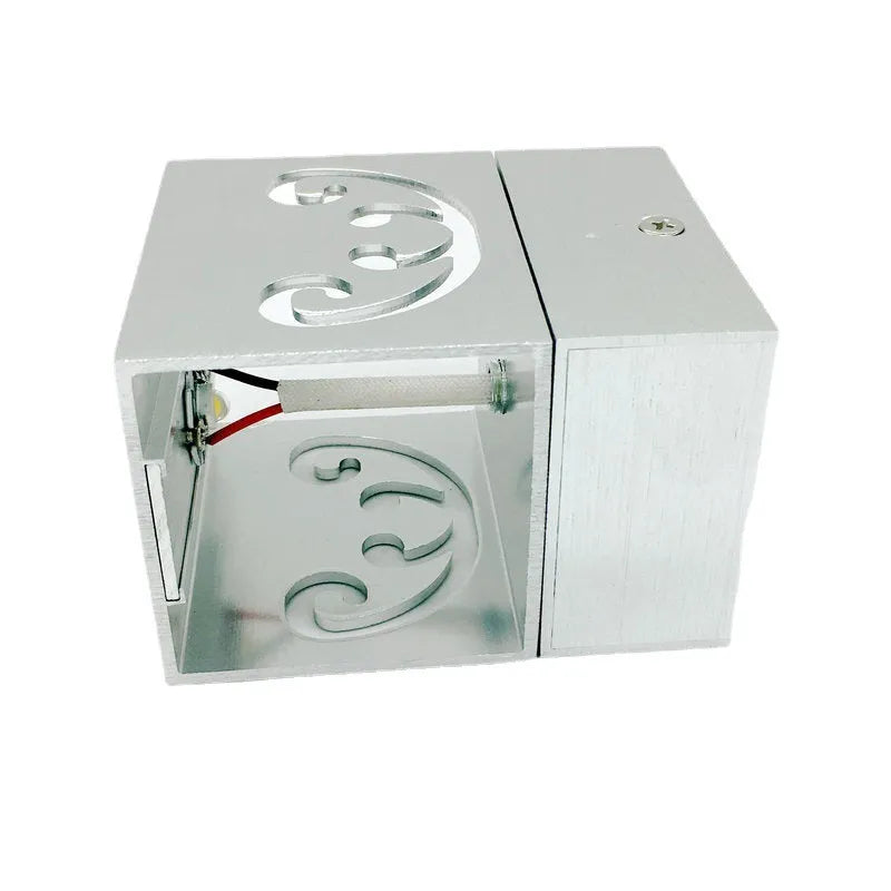 Butterfly-shaped LED wall lamp with aluminium shade and remote control for colour selection