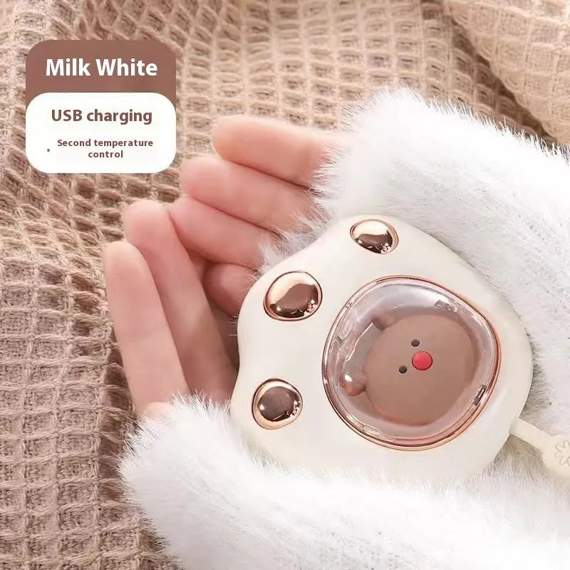 USB hand warmer with digital display in charming blue, portable mini heating pad
