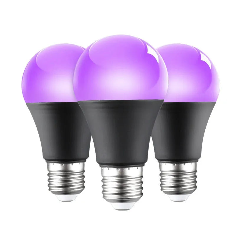 A19 purple LED light bulb 12W UV violet fluorescent super bright IP44 energy saving
