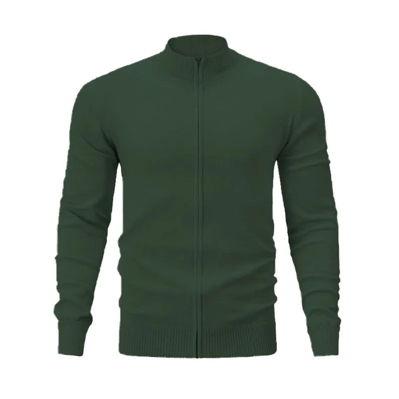 Cotton stand collar zip sports sweater in loose fit Asian sizing