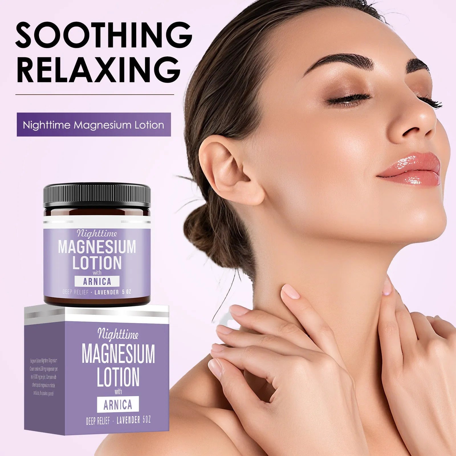 Jar of Magnesium Body Butter Cream 150ml with shea butter and grape seed oil ingredients