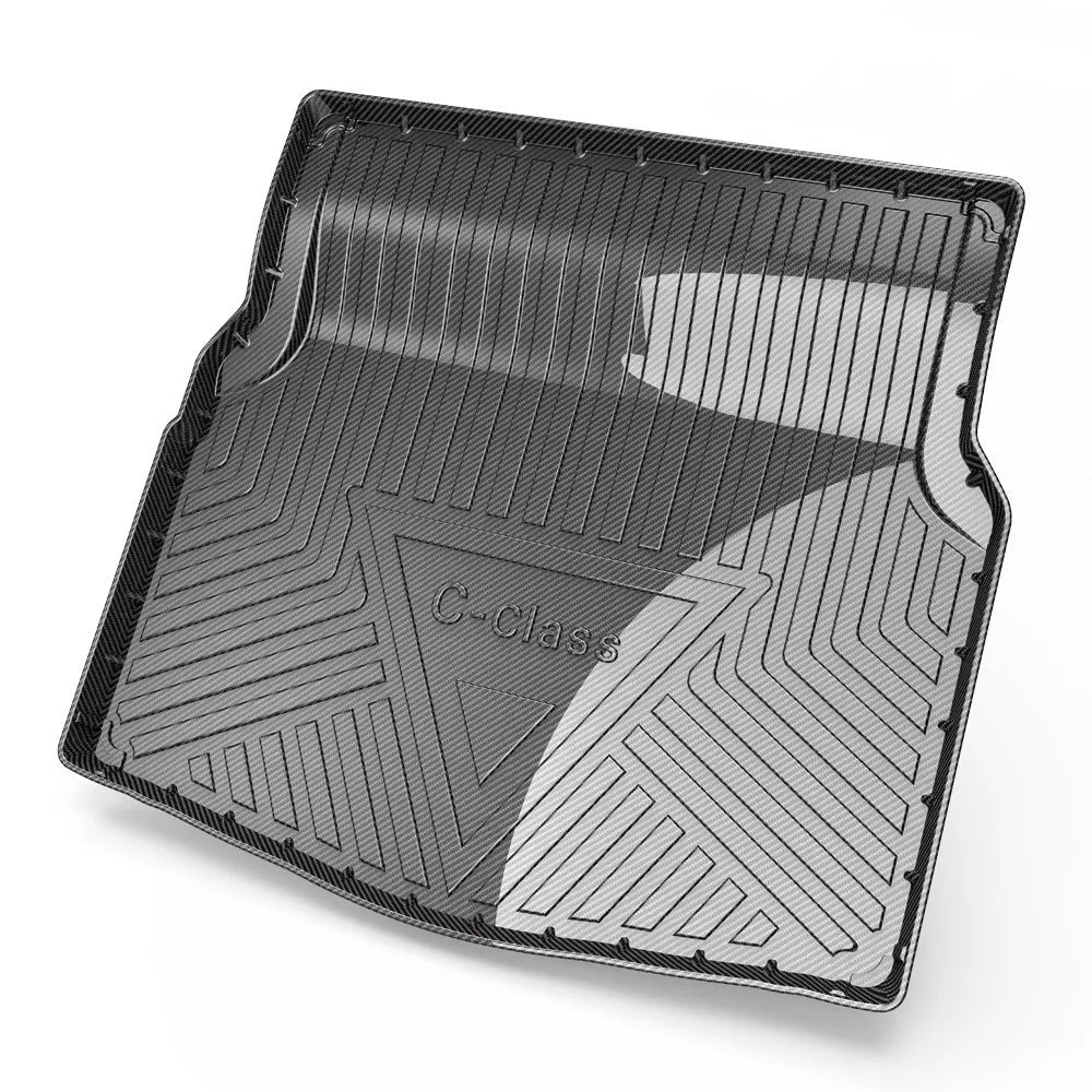 Black carbon fibre pattern TPE car boot liner protecting vehicle interior