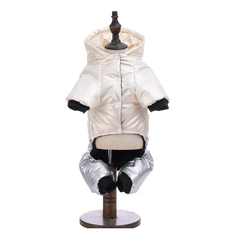 Green waterproof windproof dog four-legged cotton-padded coat size L