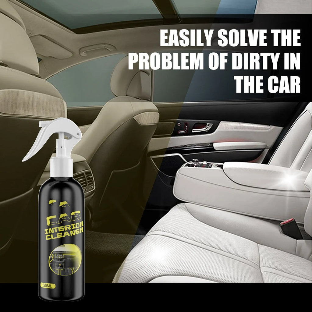 120ml bottle of car interior cleaner and maintenance agent for leather and plastic surfaces.