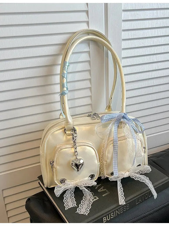 Soft PU leather cross-body shoulder bag in horizontal square shape with large capacity and mobile phone compartment