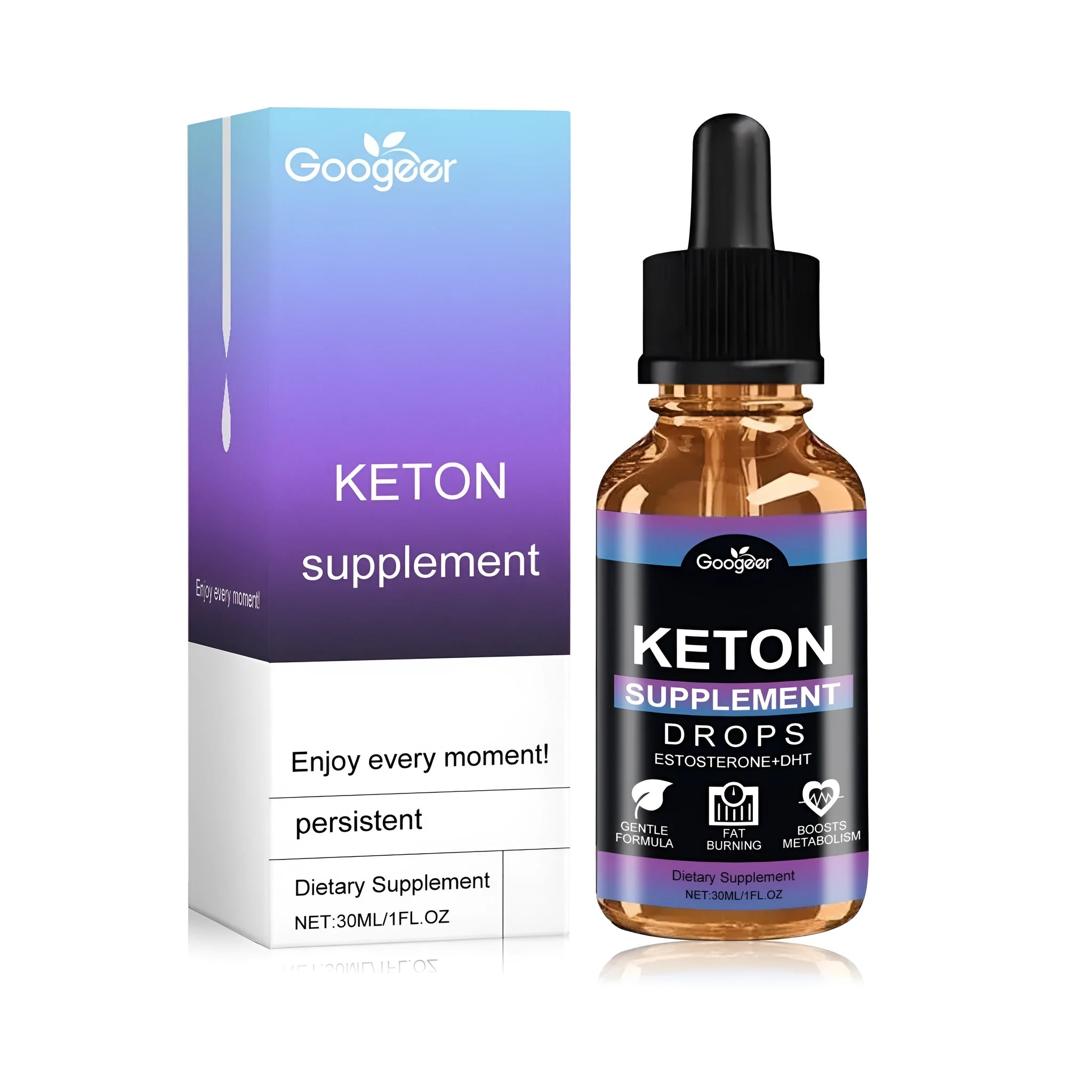 30ml bottle of liquid dietary supplement with a dropper, containing Vitex negundo extract.