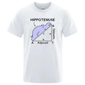 Cotton T-shirt with Hippotenuse Opposite Adjacent funny graphic print in loose pullover style