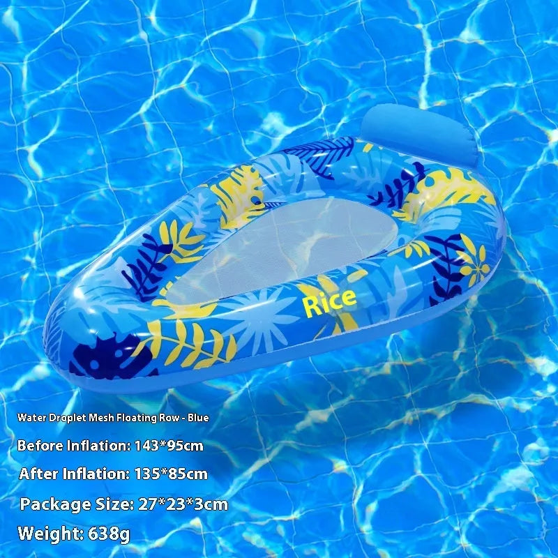 PVC inflatable floating row pool float in a choice of colours and designs including watermelon and flamingo.