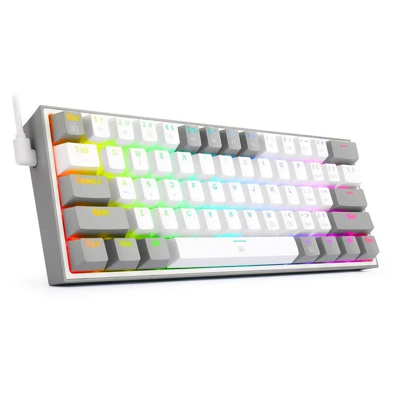 k617 RGB backlit mechanical keyboard with dual keycaps in white pink colour option