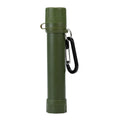 Emergency survival portable direct drinking straw filter outdoor water purifier in army green with 18cm length