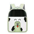 Large capacity PU PVC pet backpack in beige, for outdoor travel with a cat
