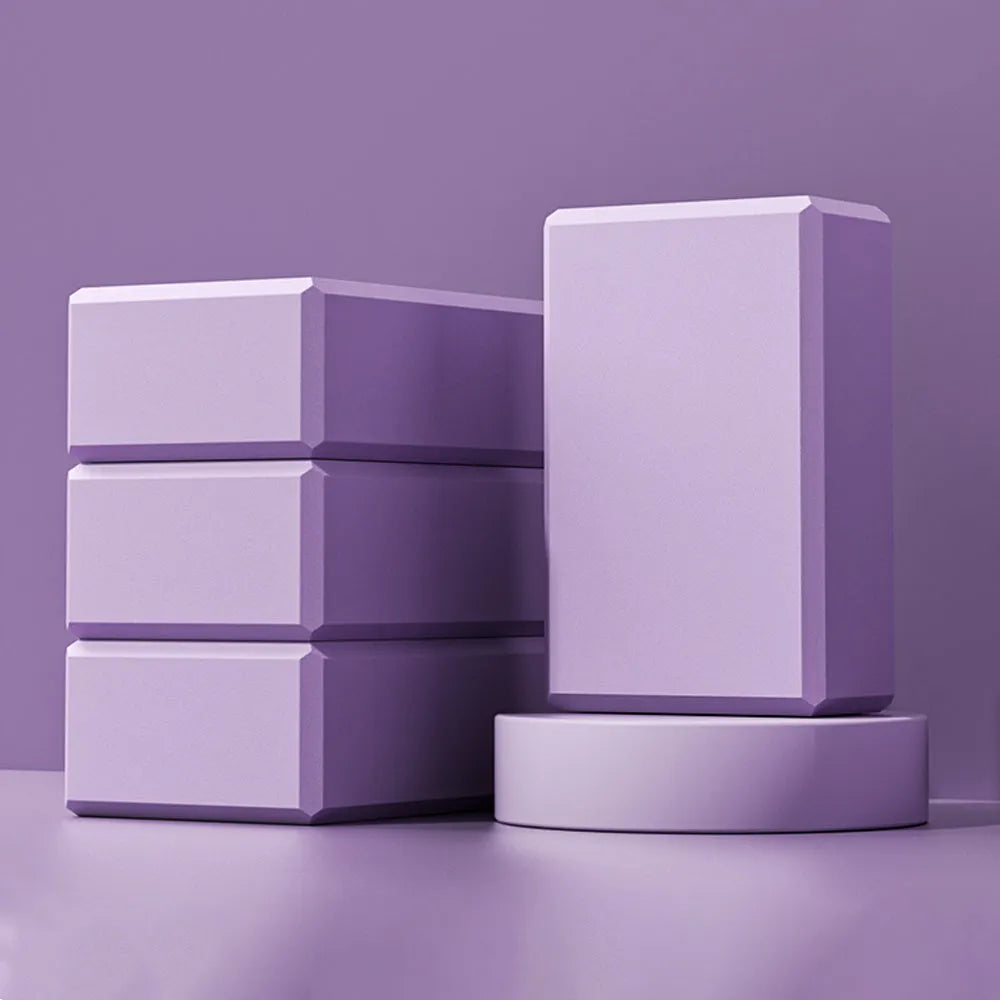 EVA yoga block with hexagonal ridges in solid colour for fitness training