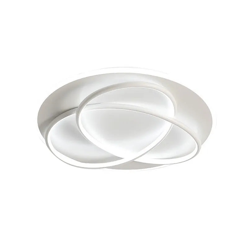 Clover LED ceiling lamp 61W 50cm black finish with warm white light in a modern living room