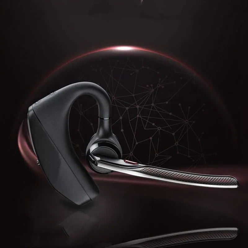 Black stereo Bluetooth sports headphones with battery display and USB charging cable