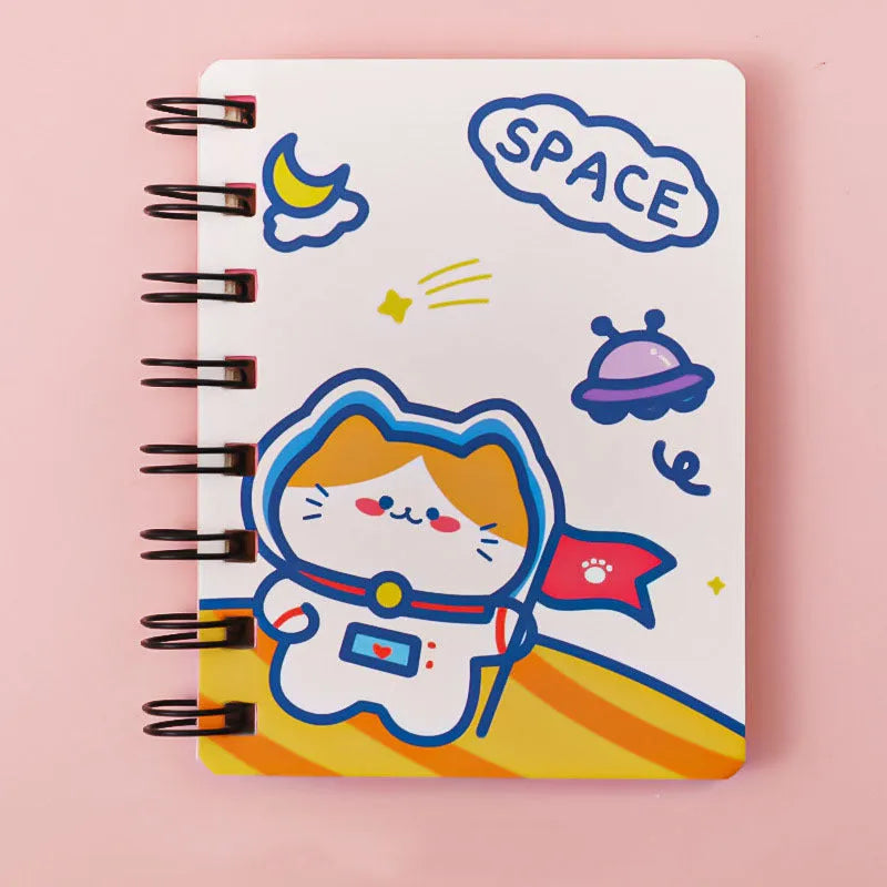 Astronaut series pocket flipper notebook in 10.5cm by 8cm size showing one of four cover design options.