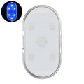Touch-sensitive USB rechargeable car atmosphere lamp showing ice blue LED light with Velcro mount